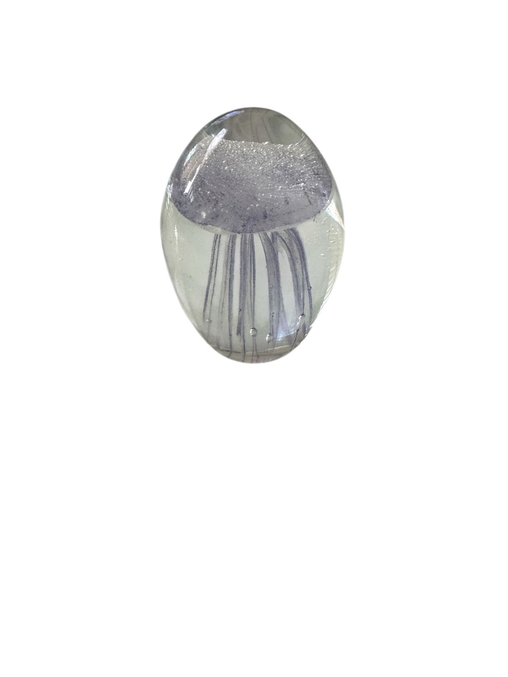 Sea World Lavender Jellyfish Glass Paperweight